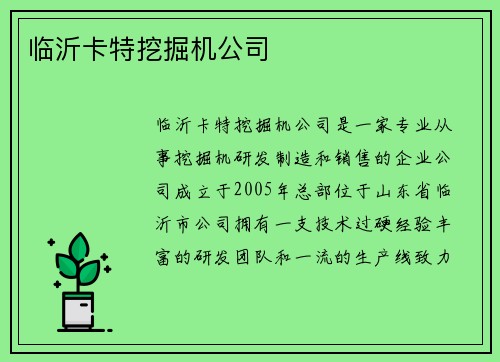 临沂卡特挖掘机公司